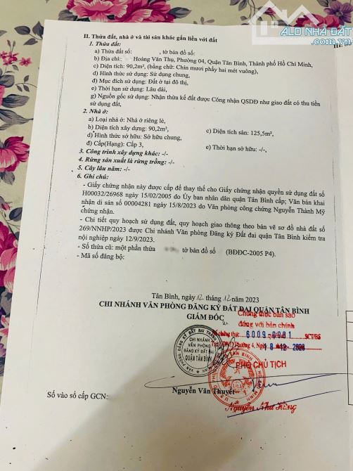 BÁN NHÀ MẶT TIỀN HOÀNG VĂN THỤ 4,1X23 NGAY VÒNG XOAY LĂNG CHA CẢ-LÊ VĂN SỸ KO LỖI CHỈ 23,8 - 1
