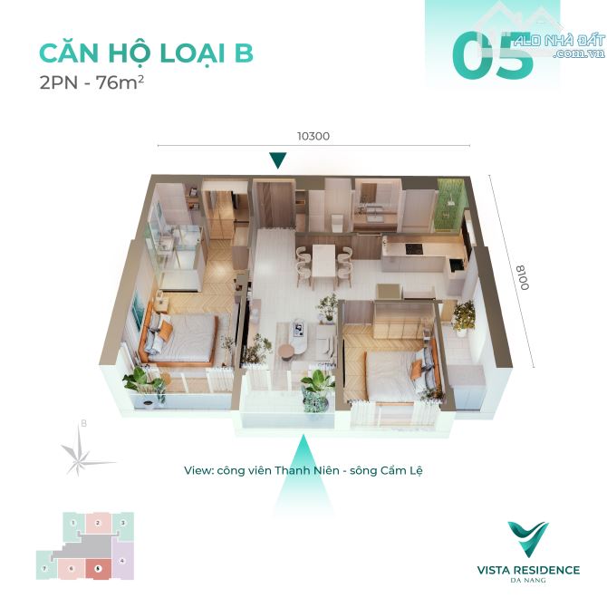 Tôi chính chủ cần nhượng lại căn 2N có sổ,view phố Xô Viết Nghệ Tĩnh, cho thuê 15tr/ tháng - 7