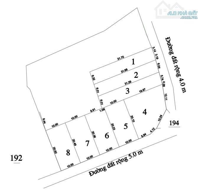 Bán đất 6*32m thị xã An Khê giá 160 triệu