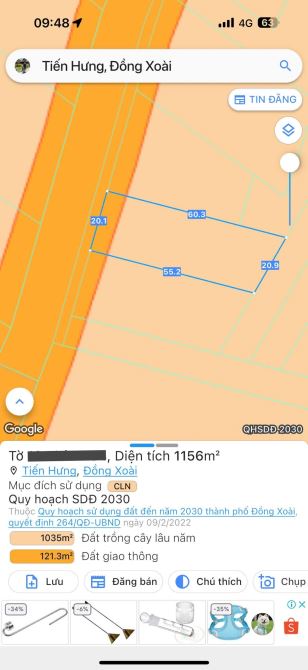 Bán 20x55m mặt tiền DH.507 Tiến Hưng T.p Đồng Xoài - 1