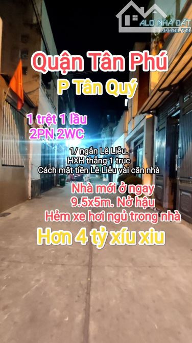 BÁN NHÀ LÊ LIỄU - Q.TÂN PHÚ - NGANG KHỦNG TRÊN 9M - KO LỘ GIỚI