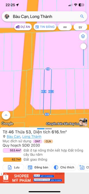 Cần bán 616 m2 mặt tiền chính bàu cạn giá mềm