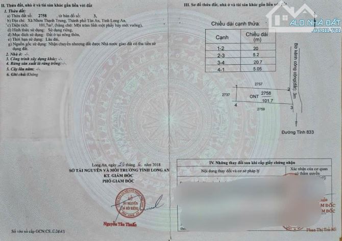 Đất Mt đường Mai Thu , xã Nhơn Thạnh Trung TP Tân An tỉnh Long An - 3
