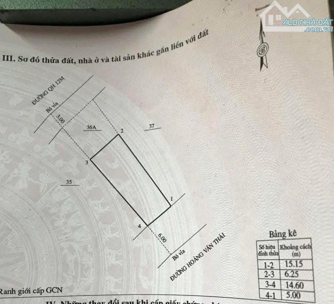 Bán lô đất mặt tiền đường hoàng văn thái lộ giới 18m dt 84m2 giá 4ty500