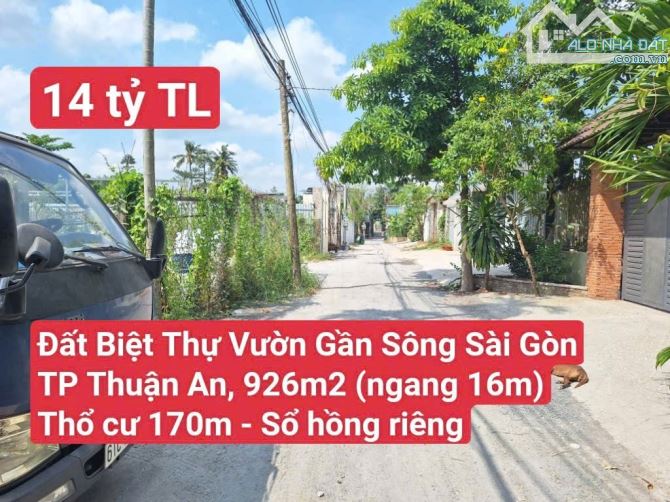 🆘 Đất Biệt Thự Vườn Giáp Sông Sài Gòn Gần Chợ Lái Thiêu, P.  Bình Nhâm, Tp. Thuận An