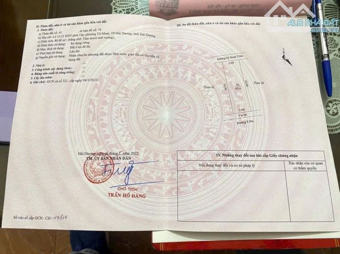 Bán lô đất khu đô thị vạn lộc phường tứ Minh thành phố hải dương