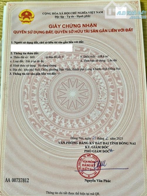 ✨ Nền Thổ Cư phường Bảo Vinh: 5x23.55m (Full ODT) đường Bê Tông 5M, 2 Ô tô né nhau - 930Tr - 3