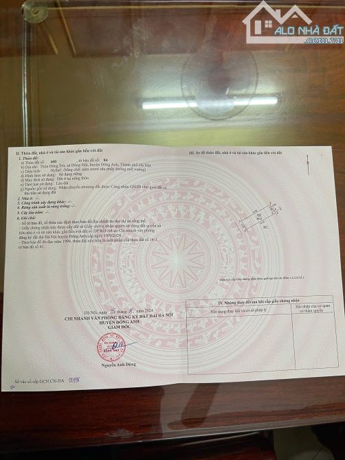 Cc gửi bán  56m2 tại Đông Trù, Đông Hội. Sát Vin Cổ Loa      Mặt tiền 4m     Đường rộng 3m - 3