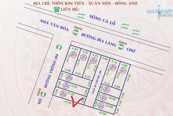 💥CƠ HỘI ĐẦU TƯ SIÊU LỢI NHUẬN – ĐỪNG BỎ LỠ!💥LÔ ĐẤT VỊ TRÍ VÀNG DT 54M KIM TIÊN XUÂN NỘN - 3