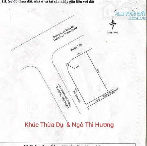 Góc Hai mặt tiền Đường 10.5m Khúc Thừa Dụ & Ngô Thì Hương. Sơn Trà Đà Nẵng. S= 263m2