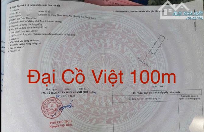 Bán đất mặt tiền kinh doanh Đại Cồ Việt