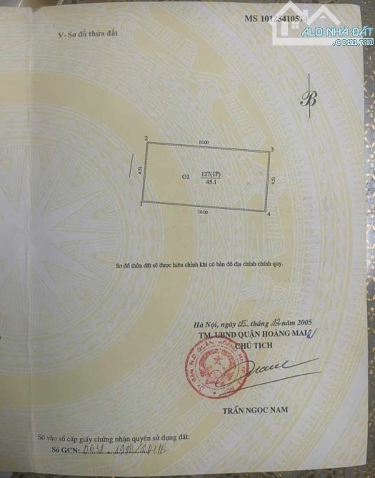 ĐẤT – MẶT NGÕ THÔNG – SỔ ĐỎ VUÔNG, GIÁ TỐT – ĐẦU TƯ NGON  Nguyễn Đức Cảnh, Hoàng Mai Diện
