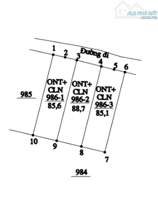 Bán 3 lô Thổ cư đối diện cụm công nghiệp Diên Phú- Gần Quốc Lộ 1A. Giá chỉ 670 Tr/lô