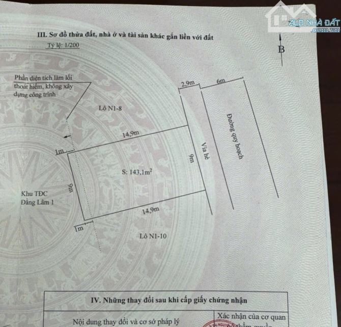 Bán lô đất đường Ngô Hùng khu Thành Tô gần trường Học FPT - DT 143m -Mt9m hướng Đông Bắc - 1