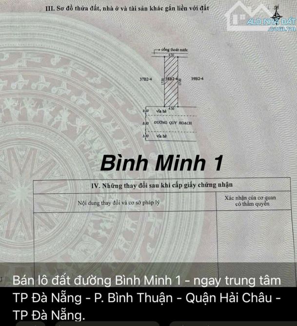 BÁN LÔ ĐẤT NGAY CẠNH PHỐ ĐI BỘ ĐƯỜNG BẠCH ĐẰNG, KHU DÂN TRÍ CAO - 1