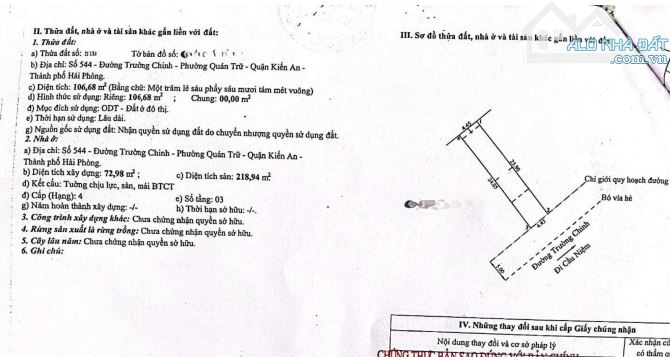 Bán nhà dân 3 tầng 107m2 mặt đường Trường Chinh - Kiến An gần chợ giá 7.9 tỉ - 6