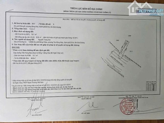 BÁN MẶT TIỀN TRẦN HƯNG ĐẠO ĐÔNG HÒA DĨ AN, DT 112 M2 , KINH DOANH SẦM UẤT GIÁ 7.9TỈ - 1