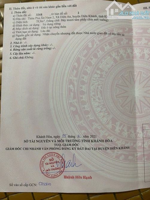 Lô phú an nam kế bên KĐT Diên An Diên Khánh giá rẻ đường ô tô tải 6m, sổ hồng sẵn.