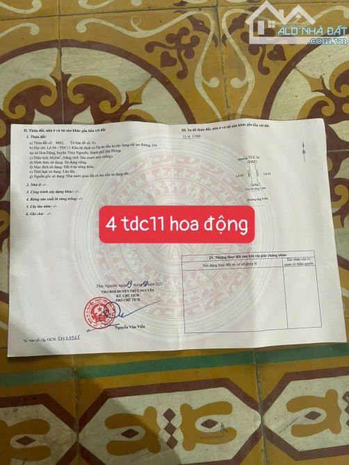 Chủ gửi bán lô tđc11 tái định cư Hoa Động - Thuỷ Nguyên giá rẻ nhất thị trường.