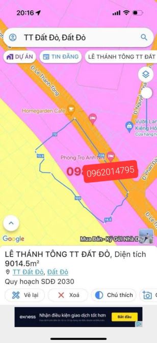 Bán 128m mặt tiền nhựa - Trung Tâm TT Đất Đỏ . Long Đất - 1