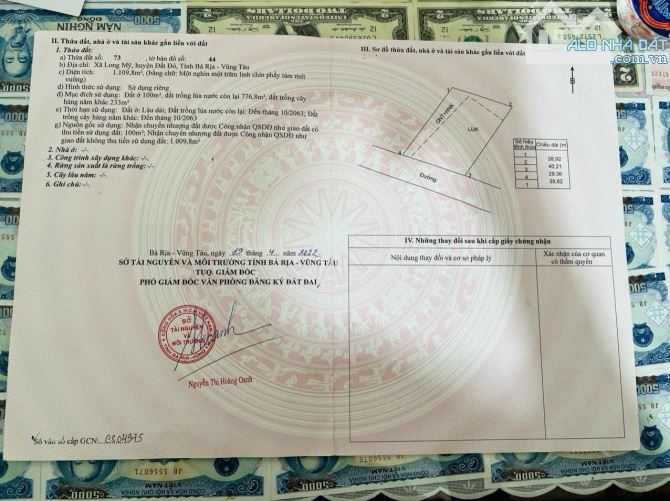 Bán lô đất 1110m2 29m mt nhựa ngay ủy ban Thị Trấn Phước Hải . Long Đất.BRVT - 1