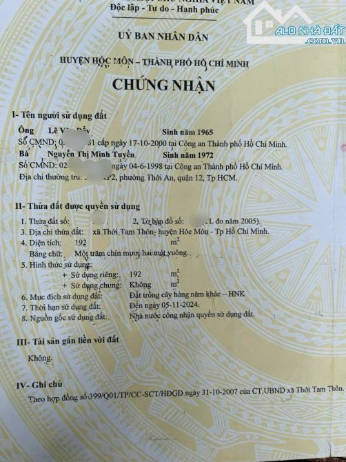 BÁN ĐẤT FULL THỔ CƯ PHẠM THỊ GIÂY , HÓC MÔN DIỆN TÍCH 108M2 - 2