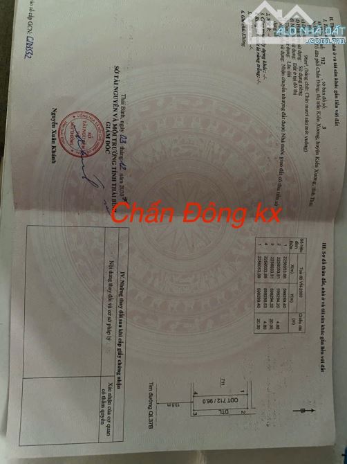 BÁN LÔ ĐẤT THỊ TRẤN KIẾN XƯƠNG ( mặt 37B ) - 2