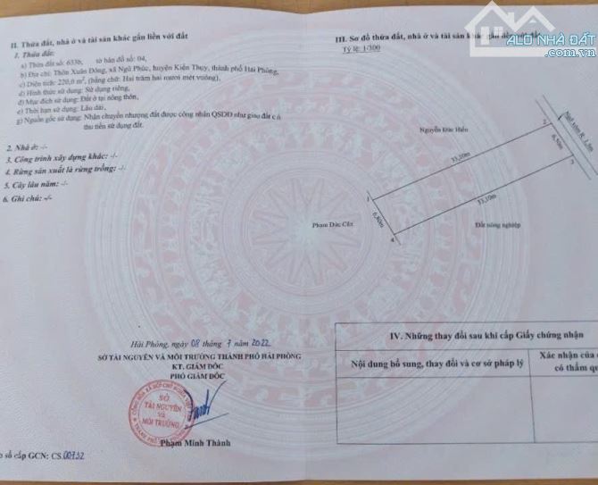 Bán đất Xuân Đông - Ngũ Phúc - Kiến Thụy - Hải Phòng