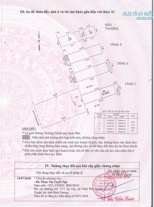 BÁN NHÀ 3 TÂNG MẶT TIỀN ĐƯỜNG TRƯỜNG CHINH – ĐỐI DIỆN COOPMART THẮNG LỢI.QUẬN TÂN BÌNH.