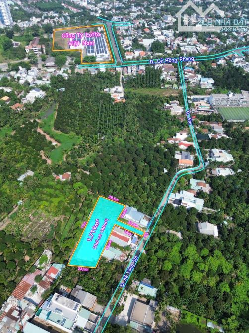 Bán 1700m2 đất ở 1/Đường Lê Hồng Phong, Phú Thọ, Gần nhà thờ Bà Lụa