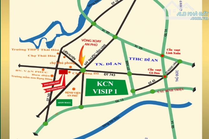 Bán Đất Mặt Tiền đường Bình Chuẩn 36, KDC Phú Hồng Đạt, Thuận An 🎉 2,55 tỷ