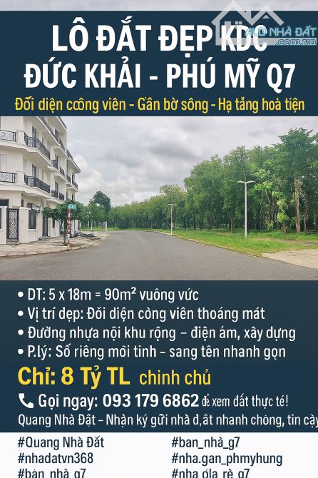 Nền đất khu Đức Khải, p Phú Mỹ 5x18m _chỉ 8 tỷ_ rẻ số 1 thị trường - 1