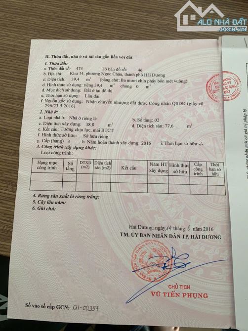 Bán nhà 2 tầng thoáng mát ngõ phố ngọc uyên, phường ngọc châu, tp hải dương - 5
