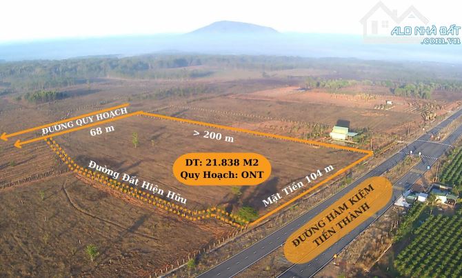 Bán 2.1 Ha Đất Mặt Tiền Đường Hàm Kiệm Tiến Thành, Quy Hoạch Thổ Cư, View Hướng Biển.