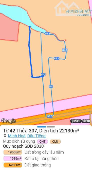BÁN ĐẤT MT DT749B, MINH HOÀ, DẦU TIẾNG, DT:38x407, TC300M2, SHR, GIÁ 30 TỶ - 3