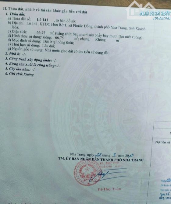 Bán lô đất tái định cư hòn rớ 1 đối diện khu biệt thự đồi Nha Trang  dt 67m giá chỉ 2tỷ350 - 4