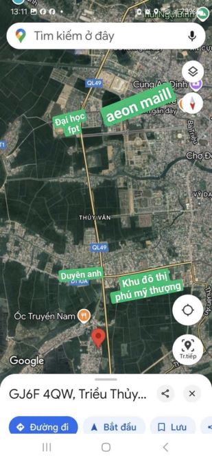 Đất KQH Triều Thuỷ, Phú an, Phú Vang, sát TP Huế.  - Diện tích: 140m( ngang 7x20)  - Đường - 7