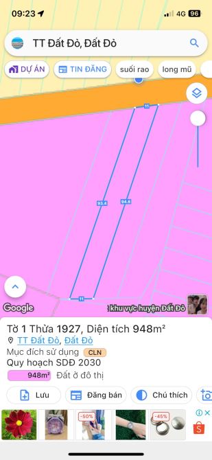 Chỉ 1,8 tỷ sở hữu ngay lô đất 948m2 Thị Trấn Đất Đỏ , ngang 11m mặt tiền nhựa - 4