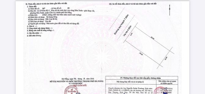 Bán 250m2 đất biệt thự đường Trung Lương 9,Hòa Xuân,Cẩm Lệ