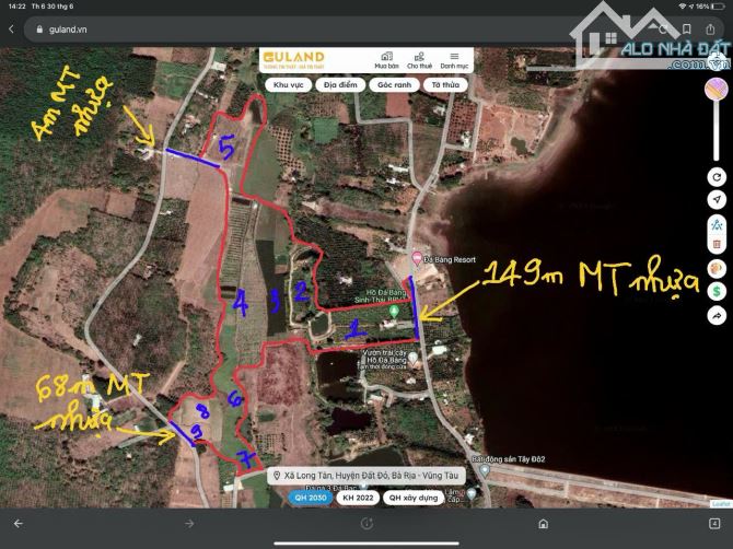 Bán 92.638m2 đất Hồ Đá Bạc Châu Đức Bà Rịa Vũng Tàu giá 1.5 triệu/m2