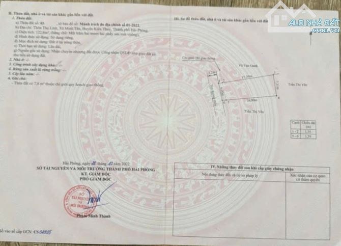 Bán đất Thọ Linh - Minh Tân - Kiến Thụy - Hải Phòng - 2
