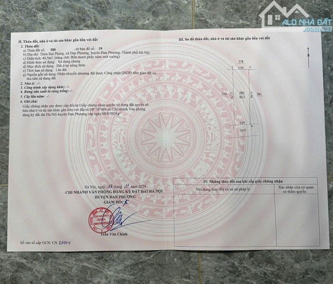 Bán đất tại Đại Phùng, Đan Phượng, Hà Nội, 72 triệu / m2, 40 m2 - 3