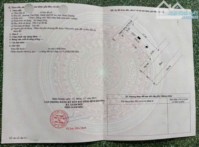 Đất gần ngã tư Chiêu Liêu, khu Đất Mới, 105m ngang 6m full thổ cư, 2257 Dĩ An - 5