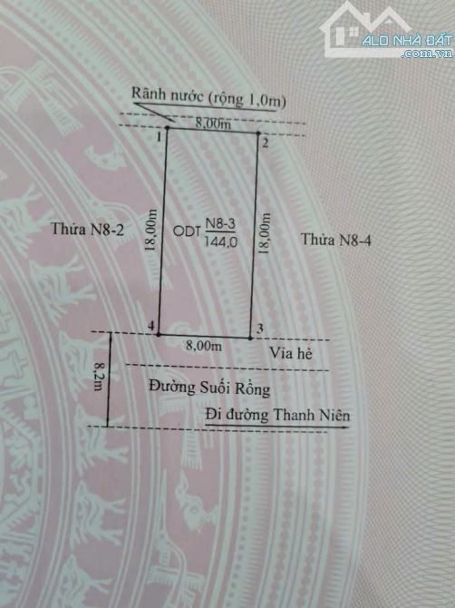 cấn bán 144m2 mặt đường suối rồng Ngọc Xuyên, Đồ Sơn, Hải Phòng giá 22,5tr/m