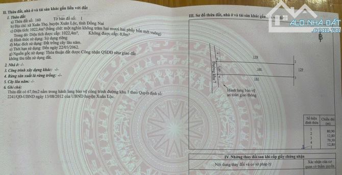 Bán hai lô đất mặt tiền Khu 7 - Thọ Hoà, xã Xuân Thọ, Xuân Lộc, Đồng Nai - 1