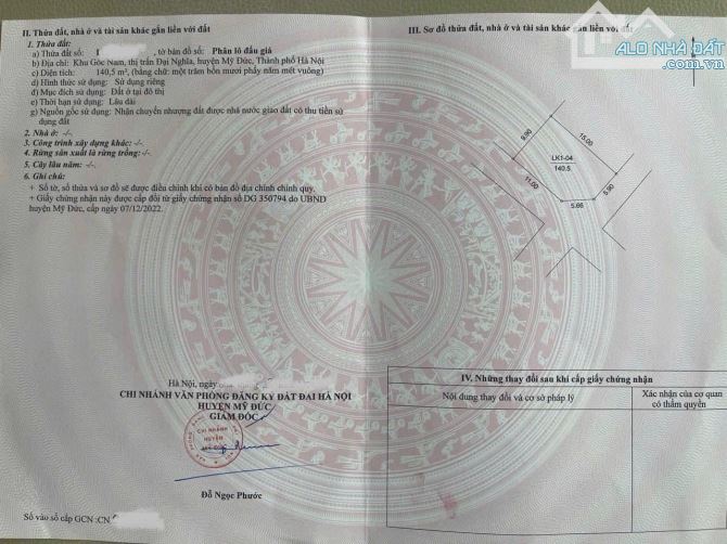 Cần bán lô đất đấu giá đẹp nhất nhì Thị Trấn Đại Nghĩa, Mỹ Đức - 2