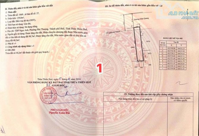 💥 B/ÁN ĐẤT MẶT TIỀN ĐƯỜNG DIỆU QUANG – TRUNG TÂM PHÚ THƯỢNG – TP. HUẾ 📍 Vị trí siêu đẹp