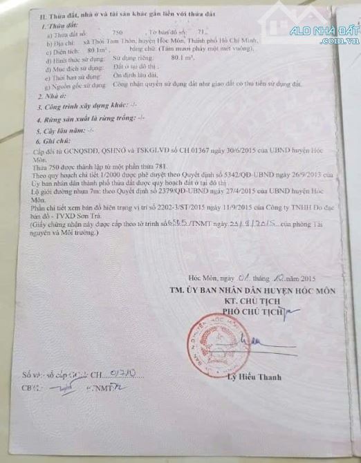 Bán gấp lô đất thổ cư 80m2 vuông vứt, SHR, Thới Tam Thôn Hóc Môn, Giá 1 tỷ 450. - 2