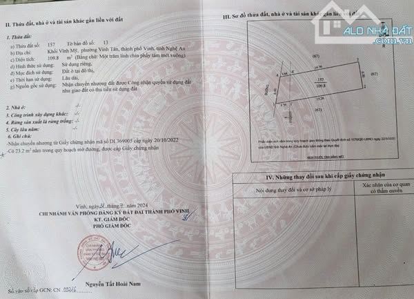 ❌BÁN NHÀ ĐẸP KHỐI VĨNH MỸ - PHƯỜNG VINH TÂN, TP. VINH 109,8m2 đường 5,5m Tây Nam
