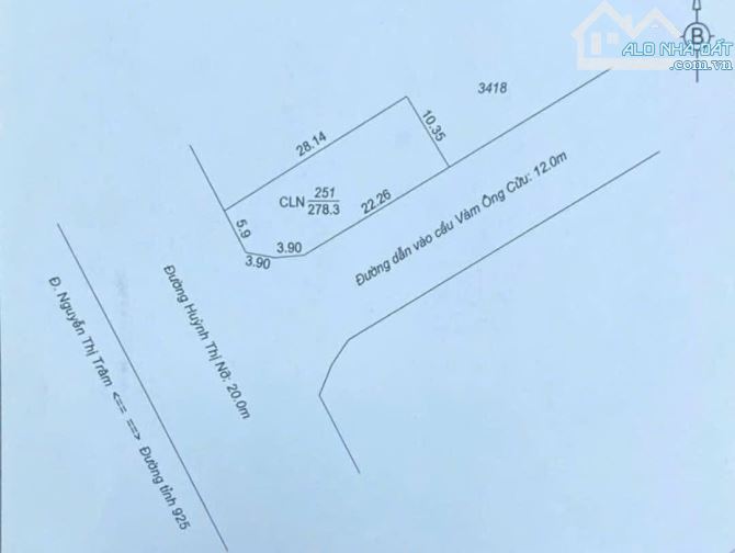 Bán gấp nền Góc 2 mặt tiền đường Huỳnh Thị Nỡ - Cái Răng - Cần Thơ
